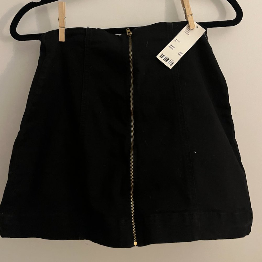 Black Zipper Mini Skirt Urban Outfitters